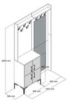 купить Мебель для прихожей Trendy Berlin BC, Nuc, Crem 120x200x35cm (GTR001352) в Кишинёве 