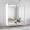 купить Шкаф Mobildor-Lux Арон с раздвижными зеркальными дверцами (210x60x240H см) Brilliant White в Кишинёве 