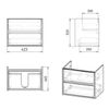 Set mobilier TEO 65cm alb: dulap montat pe perete, 2 sertare + lavoar montat la suprafață art 15-88-060 