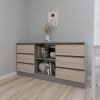 cumpără Comodă Smartex (16136) Т3 120cm Grafit+Stejar Deschis în Chișinău 
