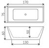 Ванна 170*75*60см отдельностоящая 