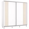 cumpără Dulap Mobildor-Lux Aron uși glisante din PAL cu lamele (230x60x200H cm) Alb Brilliant în Chișinău 