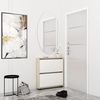 cumpără Raft pentru încălțăminte Mobildor-Lux Leo Slim 90x16x86H cm Sonoma/White în Chișinău 