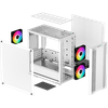 Case mATX Deepcool CC360 ARGB, w/o PSU, 3x120mm ARGB fans, Mesh Front, Tempered Glass, USB3.0, White 