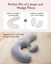 купить Подушка для мам Momcozy PP007-GR00NB-C Perna pentru maternitate in forma F Velvet Grey в Кишинёве 