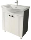 cumpără Dulap pentru lavoar Mashtab 12128 Palma (Basic) cu 2 uși 650x370x850 Alb mat-Antracit în Chișinău 