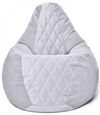 купить Кресло-мешок BeanBag BM6157, Кресло Груша из велюра Maserrati "Romb", XXL, светло-серый в Кишинёве 