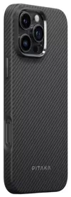 cumpără Husă pentru smartphone Pitaka Military-Grade Protective Case for iPhone 16 Pro Black/Grey Twill 600D (KI1601PPA) în Chișinău 
