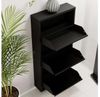 cumpără Raft pentru încălțăminte Trendy 3 Piece Metal-Black, 50x103x15cm în Chișinău 