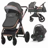 cumpără Сărucior pentru copii Coccolle Melora Diamond Black, 3in1 cu landou transformabil în Chișinău 