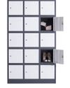 cumpără Dulap metalic pentru depozitare genți cu 15 uși, alb-gri 900x400x1850 mm în Chișinău 