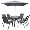 cumpără Mobilier pentru grădină Hydro S Set masă dreptunghiulară cu 6 scaune + umbrelă, metal/textilen în Chișinău 