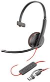 купить Наушники проводные Poly Blackwire 3210 Monaural USB-C Headset + USB-C/A Adapter (8X214A6) в Кишинёве 