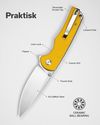 купить Нож походный Sencut S24019-2 Praktisk, G10 galben, Liner Lock в Кишинёве 