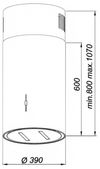 cumpără Hotă Backer Isola MLW W8039 Black (hota insula) în Chișinău 