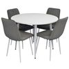 купить Комплект стол и стулья Evelin di Costacurta стол DT-402-5WH + 4 стула XR-154Wh Light Grey52 (velur) в Кишинёве 