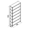 купить Стеллаж металлический Moduline 900Wx580Dx2440H мм, 7 полок/0164PE антрацит в Кишинёве 