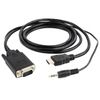 Cable HDMI to  VGA+3.5mm jack  1.8m  Cablexpert  male-male, V1.4, Black, A-HDMI-VGA-03-6 
