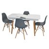 купить Комплект стол и стулья Evelin di Costacurta стол DT-431-1R Wo + 4 стула LC-021 Grey plastic в Кишинёве 
