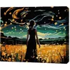 cumpără Tablou pe numere BrushMe RMGB018FC 30x40сm (pânză neagră/fără cutie) Sub cerul înstelat în Chișinău 