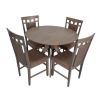 купить Комплект стол и стулья Evelin di Costacurta стол Raffles Round Antique Grey + 4 стула Deepa R Antique Grey/Ekea12 Dark Brown в Кишинёве 