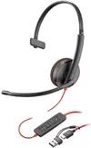 купить Наушники проводные Poly Blackwire 3210 Mono USB-C + USB-C/A Adapter (Bulk) (8X214A6) в Кишинёве 