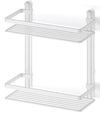 купить Полка для ванной Teknotel ES067 Raft 2 niveluri 12x26x27cm, metal alb в Кишинёве 