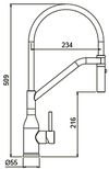 купить Смеситель кухонный Gappo G4098-16 Negru (chiuveta plus) в Кишинёве 