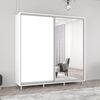 cumpără Dulap Mobildor-Lux Aron cu uși glisante din oglindă și PAL (230x60x220H cm) Alb Brilliant în Chișinău 