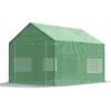Садовая теплица PRO 4x4x3.15 м, площадь 16 кв.м, армированная пленка, 2 двери, зеленый цвет 