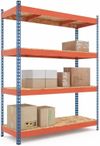 купить Cтеллаж складской Nex Home Raft metalic Titan 1800x1600x500mm, 4 nivele PAL, Blue/Orange в Кишинёве 