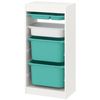 купить Этажерка Ikea Trofast 3 containere 46x30x94 (Alb/Turcoaz) в Кишинёве 
