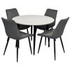 купить Комплект стол и стулья Evelin di Costacurta cтол DT-402-3B + 4 стула YTC-055B Bluvel-14 (Dark grey) в Кишинёве 