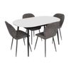 купить Комплект стол и стулья Evelin di Costacurta стол DT-533R B + 4 стула YTC-064B UF885-15 (Dark grey) в Кишинёве 
