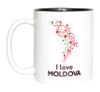Кружка в черном оформлении – I love Moldova