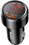 cumpără Încărcător pentru automobil Baseus CCMLC20A-01 1*USB-A+1*USB-A 45W, Magic Series, Digital Display, Black în Chișinău 