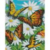 купить Картина по номерам Strateg HX419 Алмазная мозайка Бабочки на ромашке 30x40 в Кишинёве 