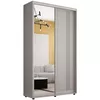 cumpără Dulap Mobildor-Lux Compact uși glisante Oglindă + PAL cu ornament grecesc (130x45x220H cm) Grey în Chișinău 