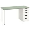 купить Офисный стол Ikea Lagkapten/Alex 140x60 Green/White в Кишинёве 