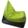 купить Кресло-мешок BeanBag BM5806, Пирамида, XL, глянцевая экокожа MAX, зеленый с черным в Кишинёве 