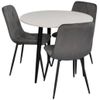 купить Комплект стол и стулья Evelin di Costacurta cтол DT-404-3B + 3 стула YTC-080B Bluvel-14 (Dark grey) в Кишинёве 