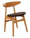 купить Деревянный стул с кожаным сиденьем, 630x550x970.5 мм, черный в Кишинёве 