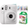 купить Фотоаппарат моментальной печати FujiFilm Instax mini 12 Clay White cu rama acordeon, album foto si film 1x10 в Кишинёве 