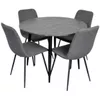 купить Комплект стол и стулья Evelin di Costacurta cтол DT-402-6B + 4 стула YTC-078B Bluvel-14 (Dark grey) в Кишинёве 