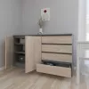 купить Комод Smartex (16114) Т2 160cm Grafit+Stejar Deschis в Кишинёве 