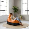 cumpără Fotoliu BeanBag BeanBag BM5805, Piramida, XL, piele ecologică lucioasă MAX, portocaliu cu negru în Chișinău 