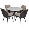 купить Комплект стол и стулья Evelin di Costacurta стол DT-402-3B + 4 стула QT-227B Light grey/Dark grey в Кишинёве 