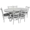 купить Комплект стол и стулья Evelin di Costacurta стол HV-31N White + 6 стульев Coco White/Grey в Кишинёве 