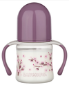 "Baby-Nova" Силиконовая бутылочка с широким горлышком и ручками, 150 мл, от 0 до 24 месяцев, медленный поток, без BPA, с дополнительной соской,