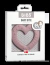Jucarie din silicon BIBS Bitie Heart Pink Plum 